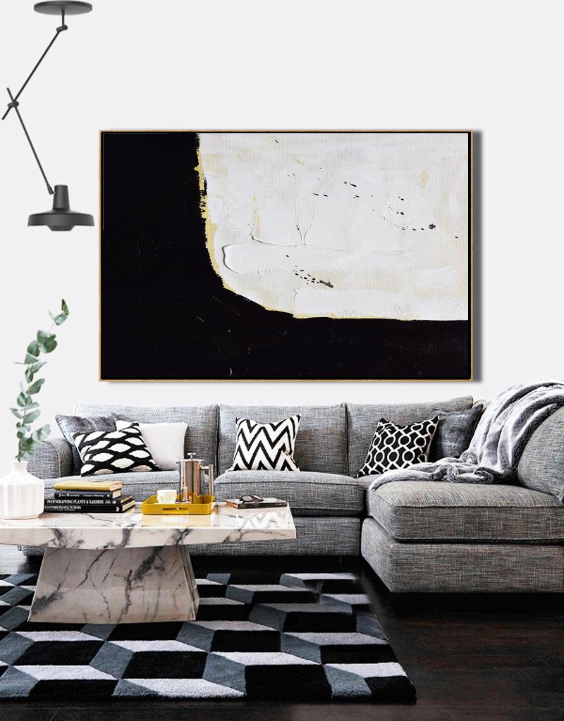 Horizontal Palette Knife Minimalist Art #C35Z